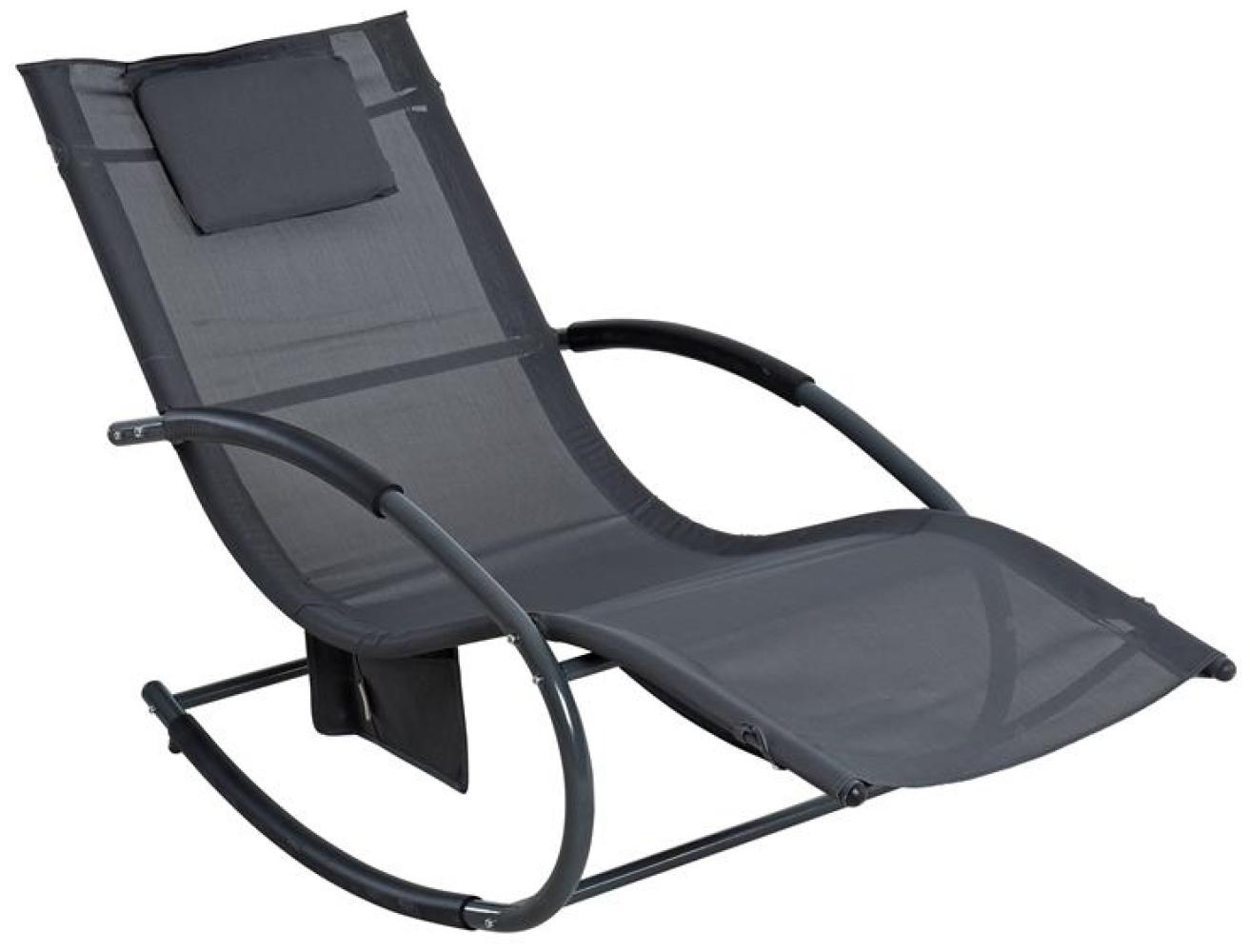 Schaukelliege Sonnenliege Liegestuhl Relaxliege Gartenliege Liege Swing Grau Bild 1