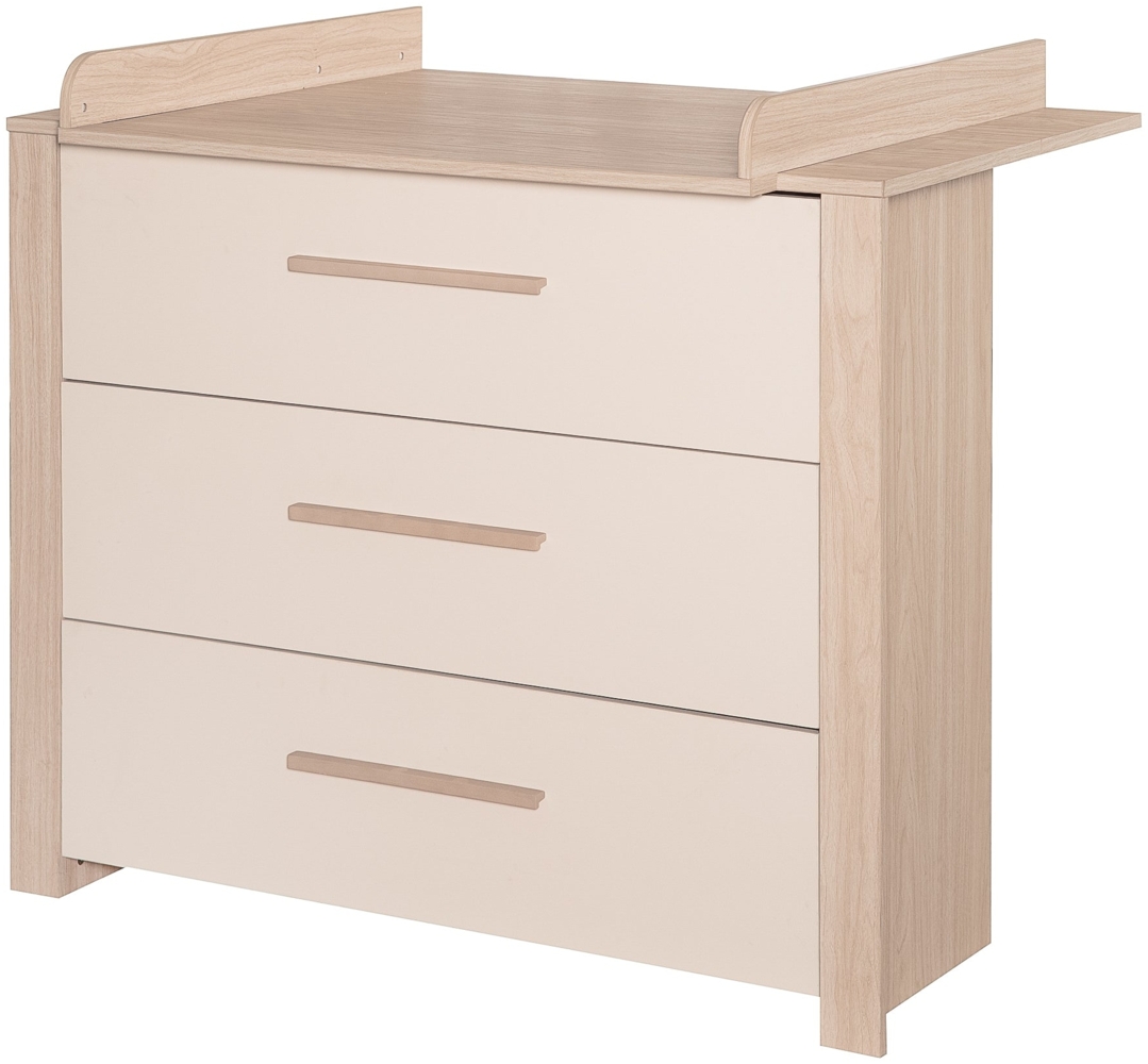 roba Wickelkommode 'Momo' inkl. Wickelaufsatz - 3 Schubladen - Cashmere / Tristan Eiche Bild 1
