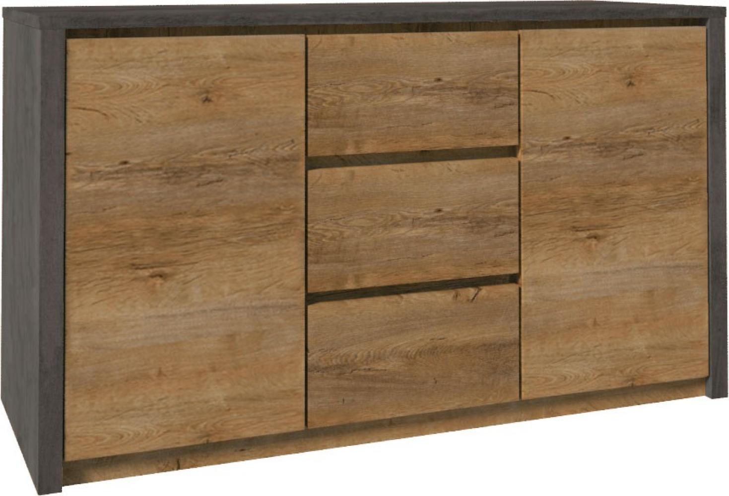 Kommode Montana Sideboard Anrichte 140cm eiche lefkas grau grifflos Bild 1