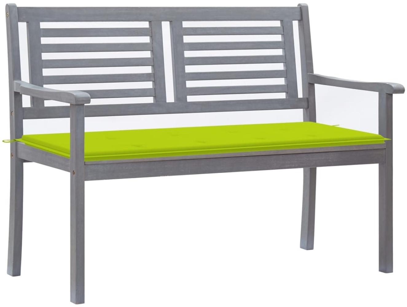 vidaXL 2-Sitzer-Gartenbank mit Auflage 120 cm Grau Eukalyptusholz 3061034 Bild 1