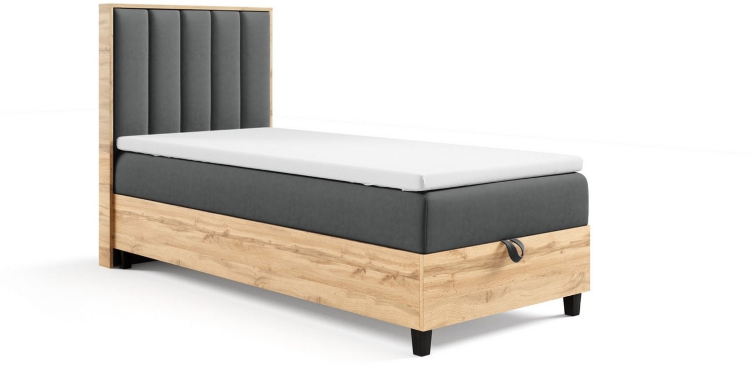 Best for Home Boxspringbett mit Bettkasten Trinity K-10 PLATE SINGLE inkl inkl. 7 cm Topper (70x200 80x200 90x200 100x200 cm), Verschiedene Liefermöglichkeiten, TOP Preis-Leistungs-Verhältnis Bild 1