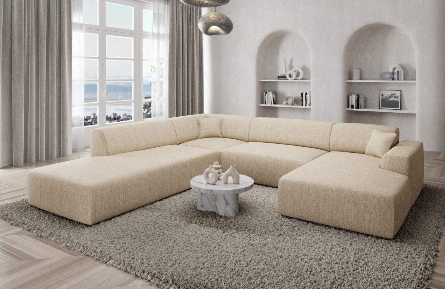 Sofa Dreams Wohnlandschaft Designer Strukturstoff Sofa Mallorca U Lounge Stoffsofa Modern, Lounge-Sofa Bild 1