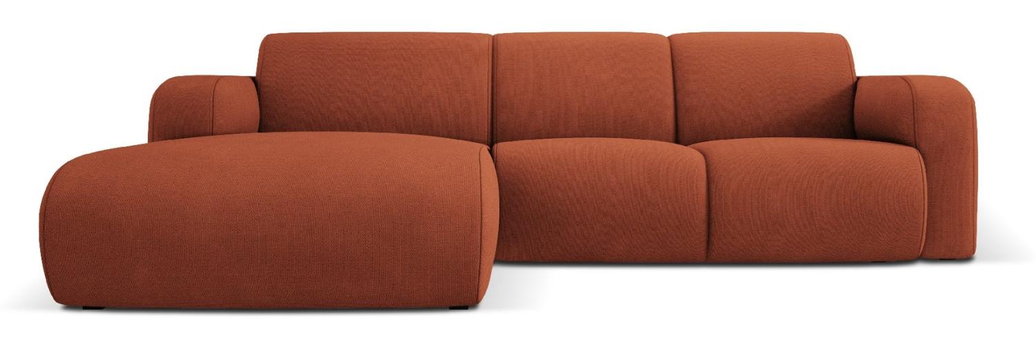 Micadoni Boucle Ecksofa Molino 4-Sitzer Links Strukturierter Stoff Orange Bild 1