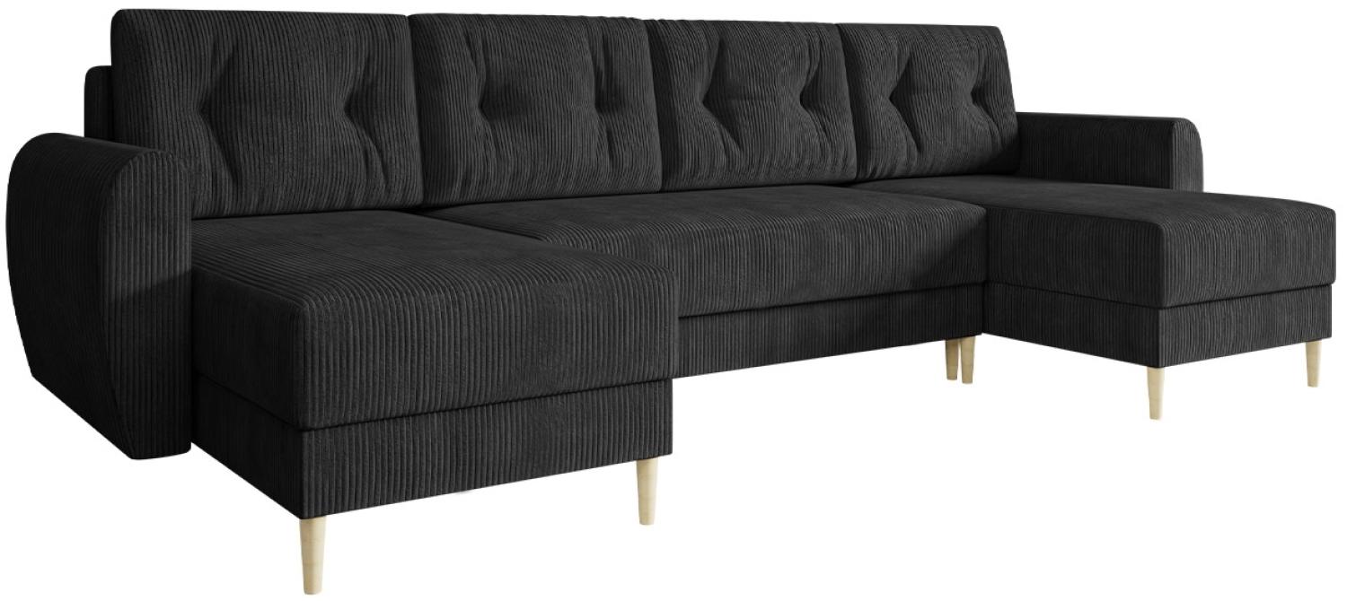 Ecksofa Jazon U Cord mit Bettkasten und Schlaffunktion (Farbe: Poso 135) Bild 1