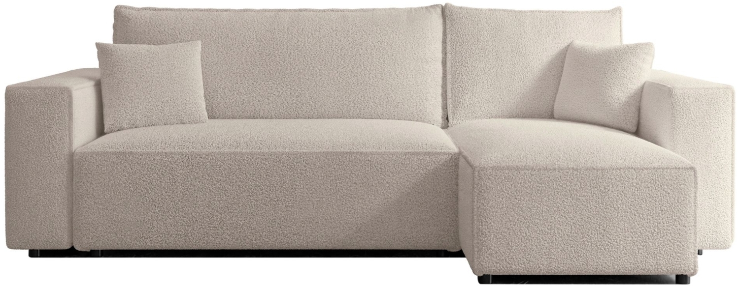 Selsey 'Scarlo' Ecksofa mit Schlaffunktion, Stauraum und Bouclé-Bezug, hellbeige, 83 x 244 x 145 cm Bild 1