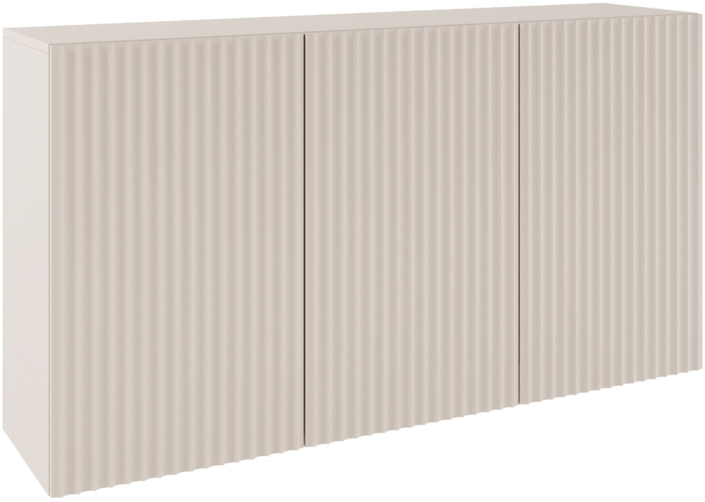 Selsey 'Sunds' Sideboard mit geriffelten Lamellenfronten, 3-türig, Kaschmirbeige, 150 cm Bild 1