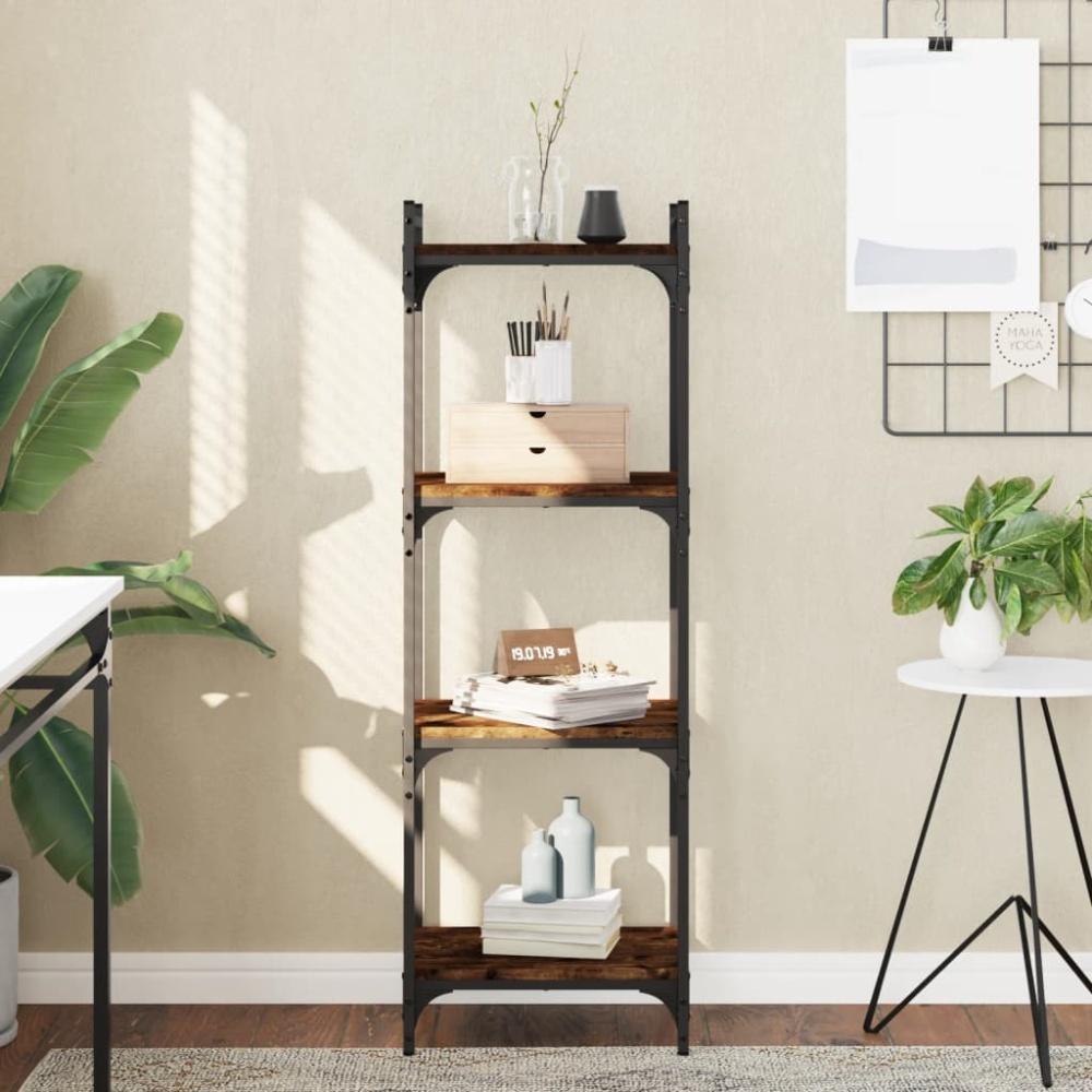 vidaXL Bücherregal 4 Böden Räuchereiche 40x30x120 cm Holzwerkstoff 837634 Bild 1