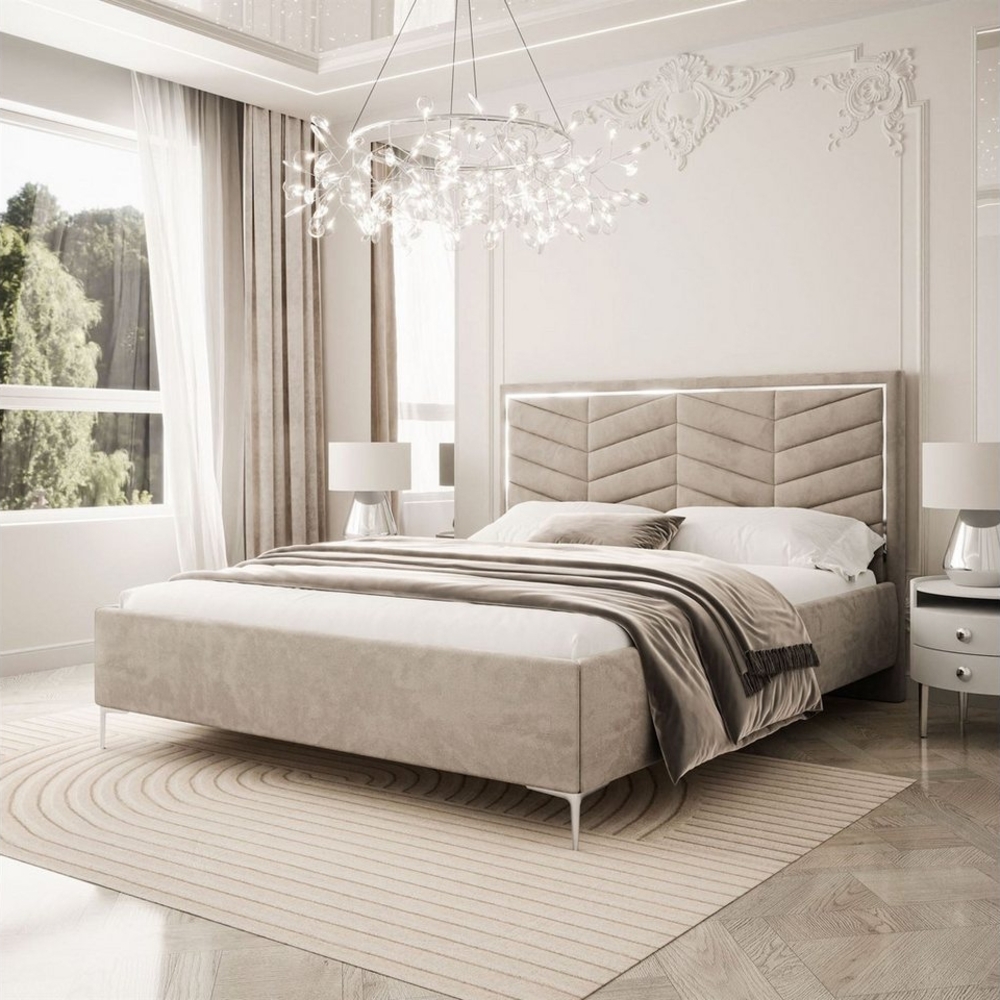 Lookway Polsterbett AURORA II mit Bettkasten (mit Metallgestell), mit gepolstertem Kopfteil Bild 1