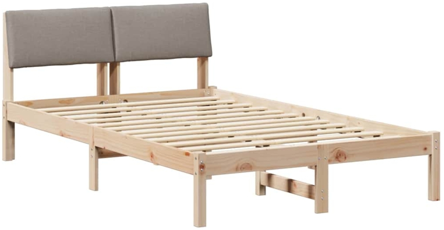 vidaXL Bettgestell Braun und Taupe 120 x 190 cm Massivholz Kiefer 878557 Bild 1