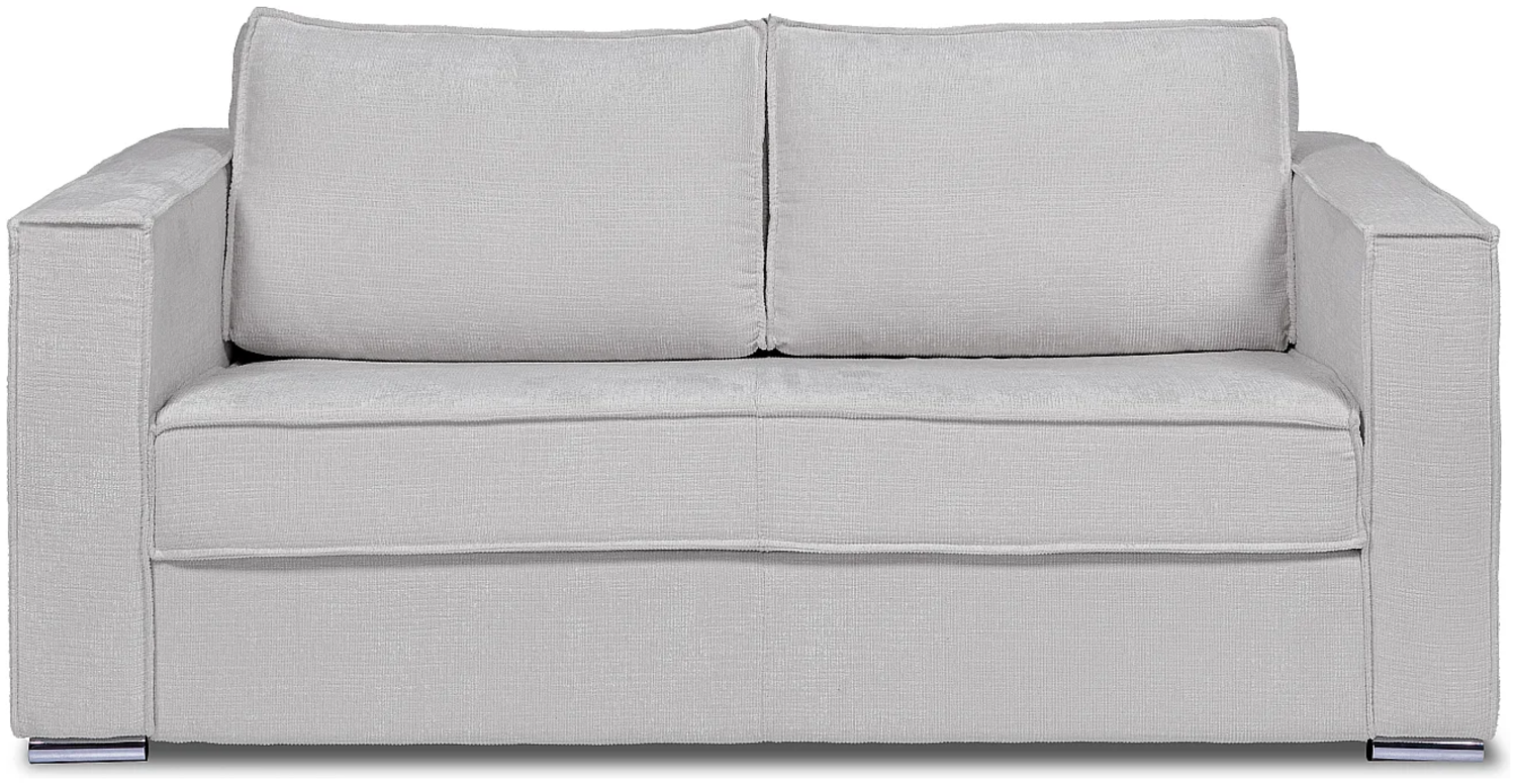 Vente-unique - Schlafsofa mit Matratze 4-Sitzer - Chenille-Stoff - Hellgrau - Liegefläche 160 cm - Matratze 22 cm mit Memory Schaum - LORETO Bild 1