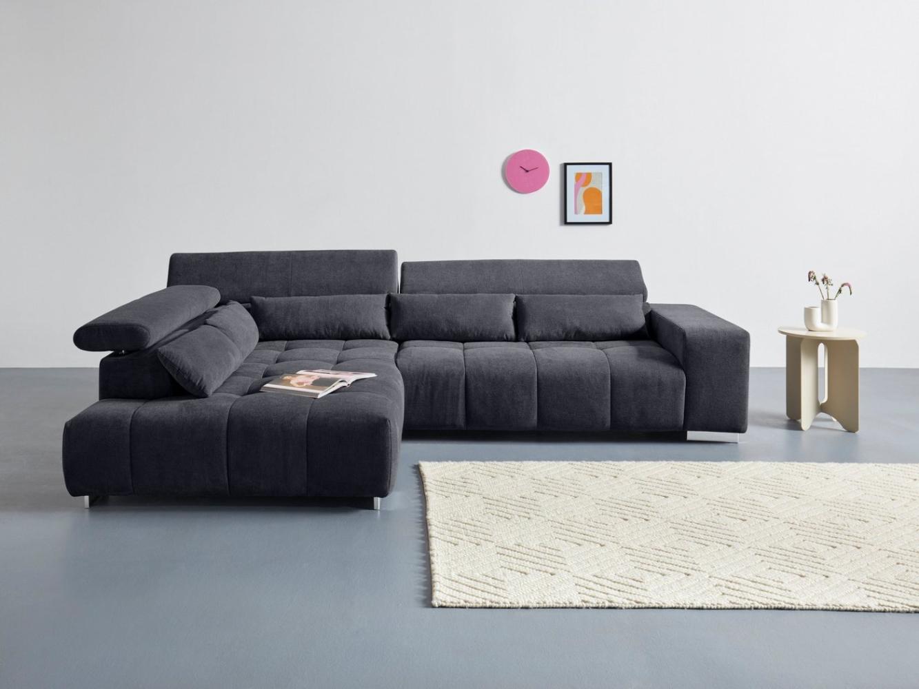 COTTA Ecksofa Orion L-Form, mit Ottomane, inklusive verstellbarer Kopfstützen und 5 Nierenkissen Bild 1