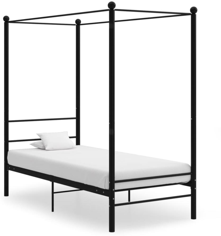 vidaXL Himmelbett Schwarz Metall 90x200 cm 325051 Bild 1