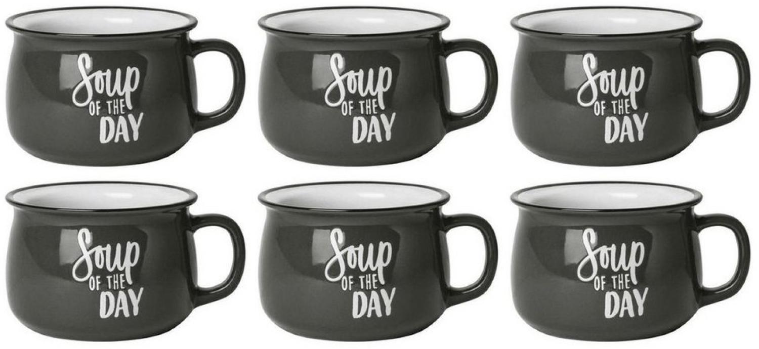 GUSTA 2171700 Suppentasse Soup of the day, Steinzeug, 500 ml, grau (6 Stück) Bild 1