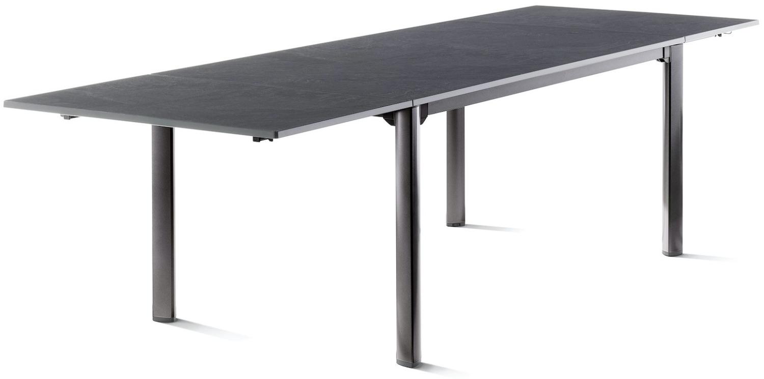 Sieger 3985-55 Exclusiv-Verlängerungstisch mit Vivodur® Dekorplatte, Aluminium Eisengrau 95 x 74 x 165/225/285 cm Bild 1