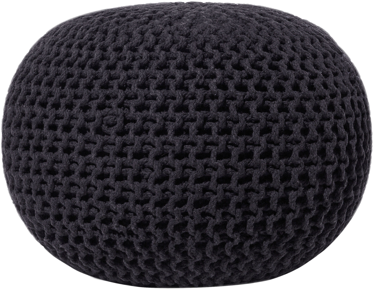 Pouf schwarz ⌀ 50 cm CONRAD Bild 1