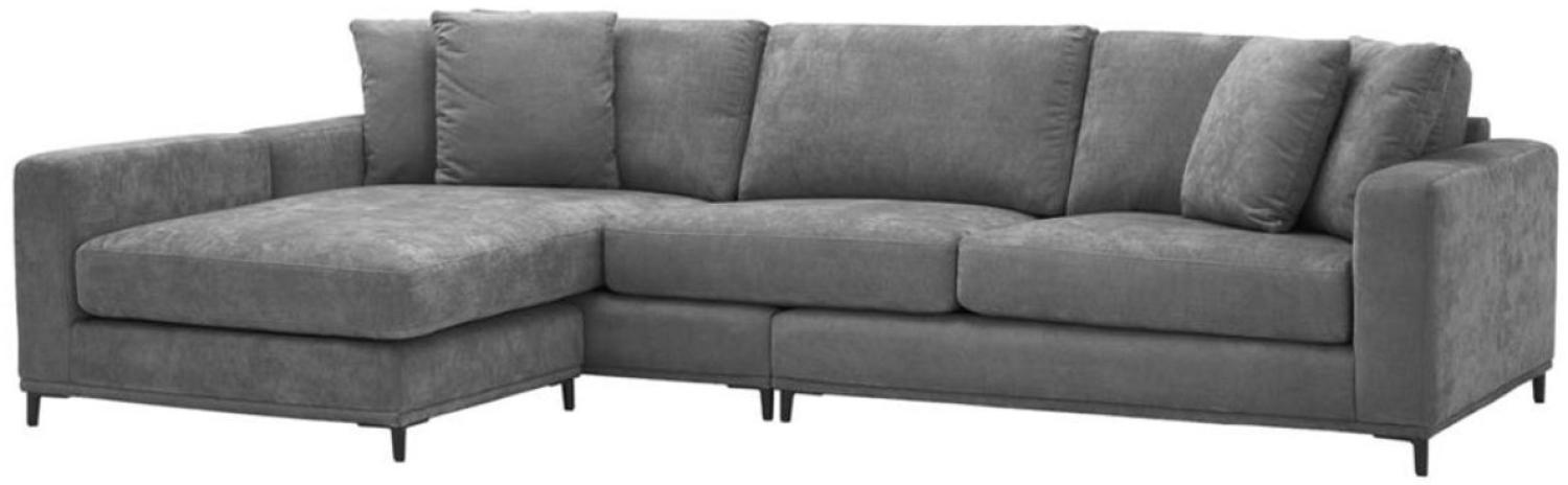 Casa Padrino Wohnzimmer Sofa Grau / Schwarz 284x172 x H. 76 cm Bild 1