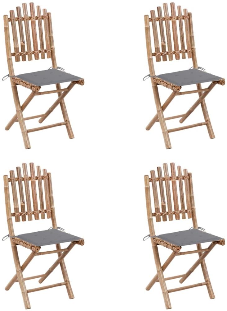 vidaXL 5-tlg. Garten-Essgruppe mit Kissen Klappbar Bambus 3063961 Bild 1