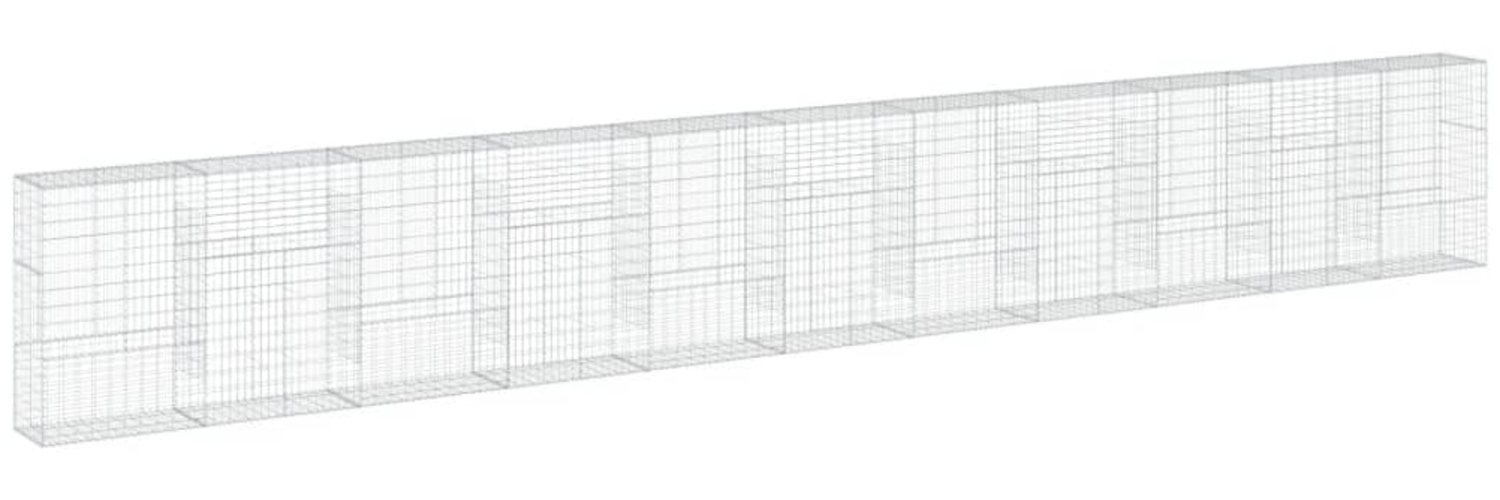 vidaXL Gabione mit Deckel 1100x50x150 cm Verzinktes Eisen 3295164 Bild 1