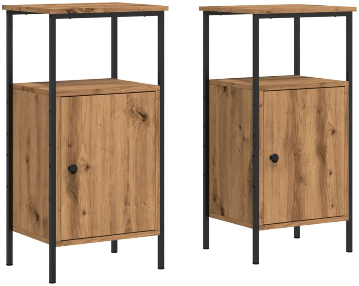vidaXL Nachttische 2 Stk. Artisan-Eiche 41x31x80 cm Holzwerkstoff 857249 Bild 1