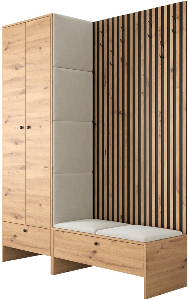 Garderoben-Set 'Melire III' Artisan Eiche / Manila beige Bild 1