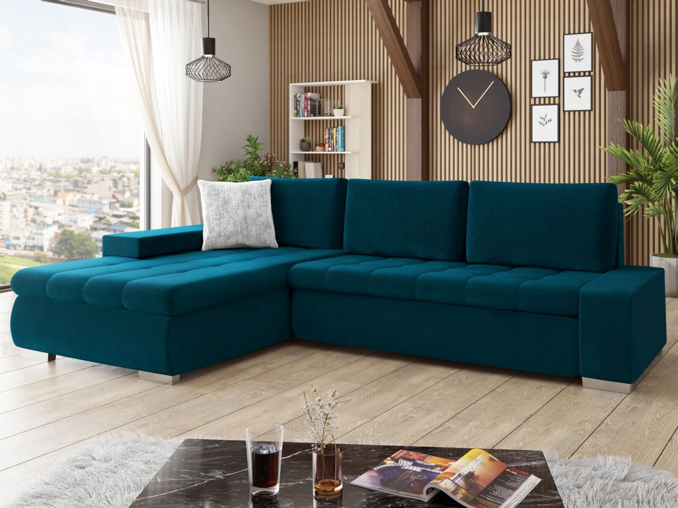 Ecksofa Orkan Premium (Farbe: Venus Velvet 2911 + Venus Velvet 2911 + Miu 2059) Bild 1