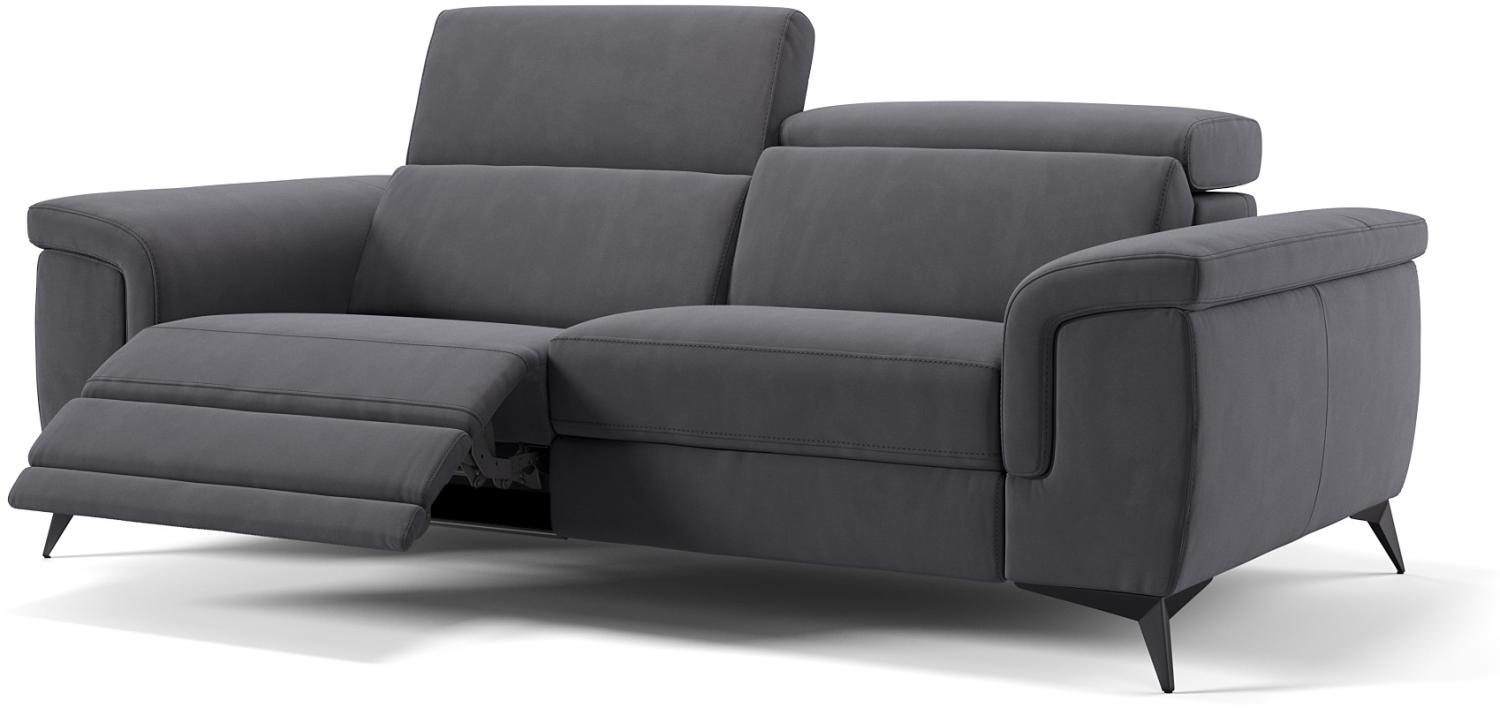 Sofanella 3-Sitzer AMARO Stoffsofa Relaxfunktion Designersofa in Dunkelgrau Bild 1