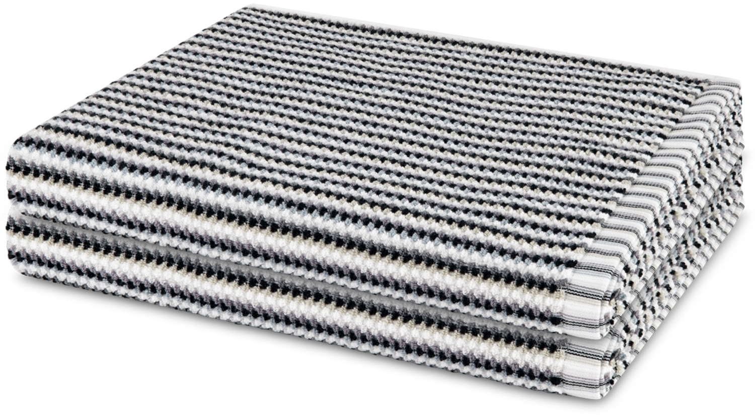 Möve Bliss 2 tlg. Frottier-Set - 2 X Duschtuch (67 X 140cm) - 500 - Grau / schwarz Bild 1