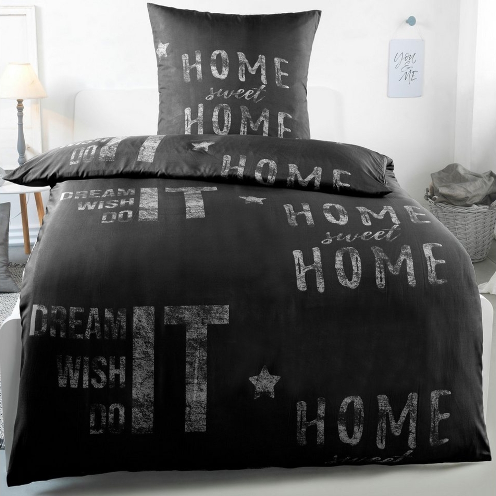 Kuscheli Bettwäsche 135x200 + 80x80 cm atmungsaktiver Bettbezug, moderne Designs, Mikrofaser, 2 teilig, Für Allergiker geeignet, pflegeleicht, angenehm weicher Stoff Bild 1