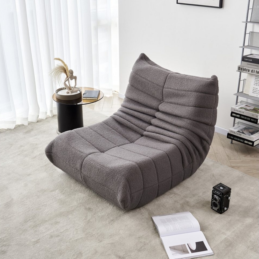 MODFU Sitzsack Einzelsofa,Wohnzimmer Sofa, Sofa (Teddyfleece+Schaumstoff mit hoher Dichte, 1 St, Interne rahmenlose Struktur), Produkt als komprimierte Verpackung Bild 1