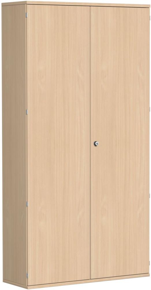 Flügeltürenschrank, 5 Dekor-Einlegeböden, 120x42x230cm, Buche Bild 1