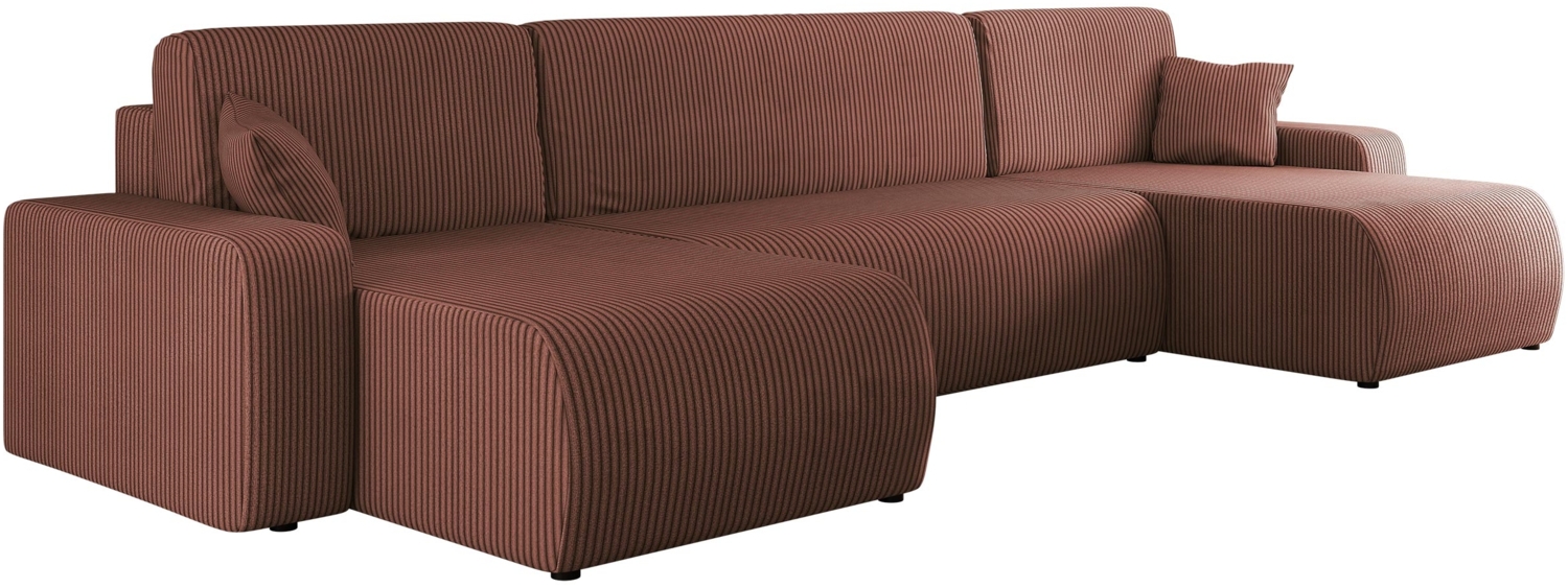 Ecksofa Pixalo U Cord mit Schlaffunktion und Bettkasten (Farbe: Poso 29) Bild 1