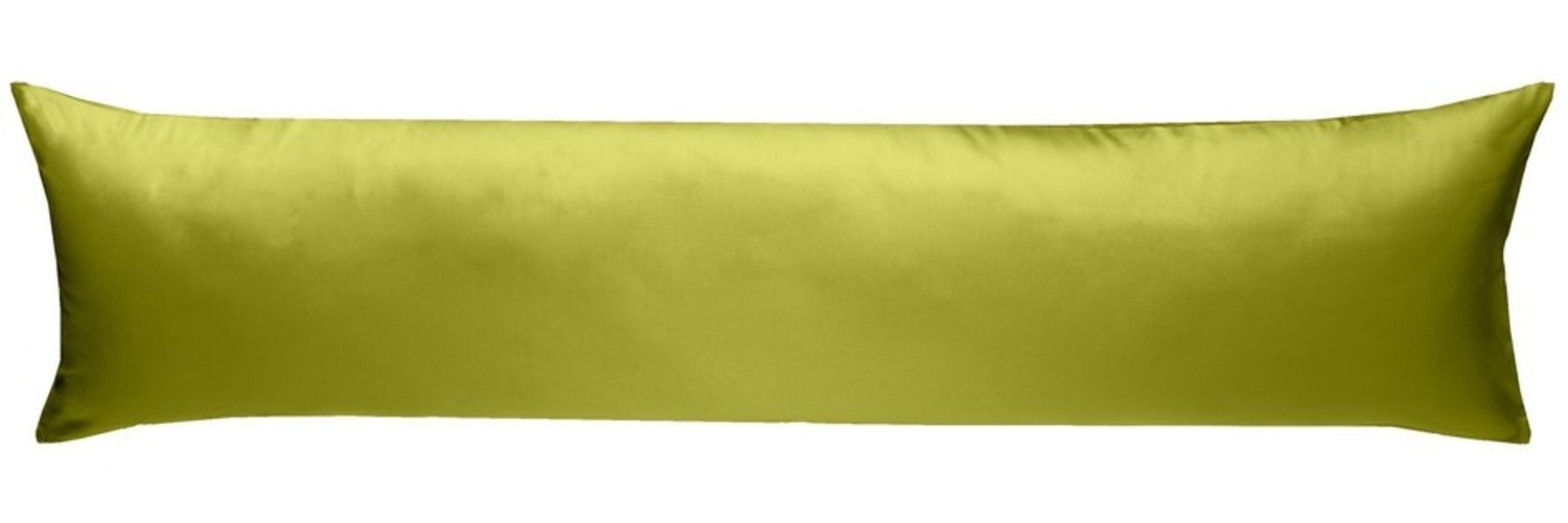 Mako-Satin Seitenschläferkissen Bezug uni / einfarbig grün 40x145 cm von Bettwaesche-mit-Stil Bild 1