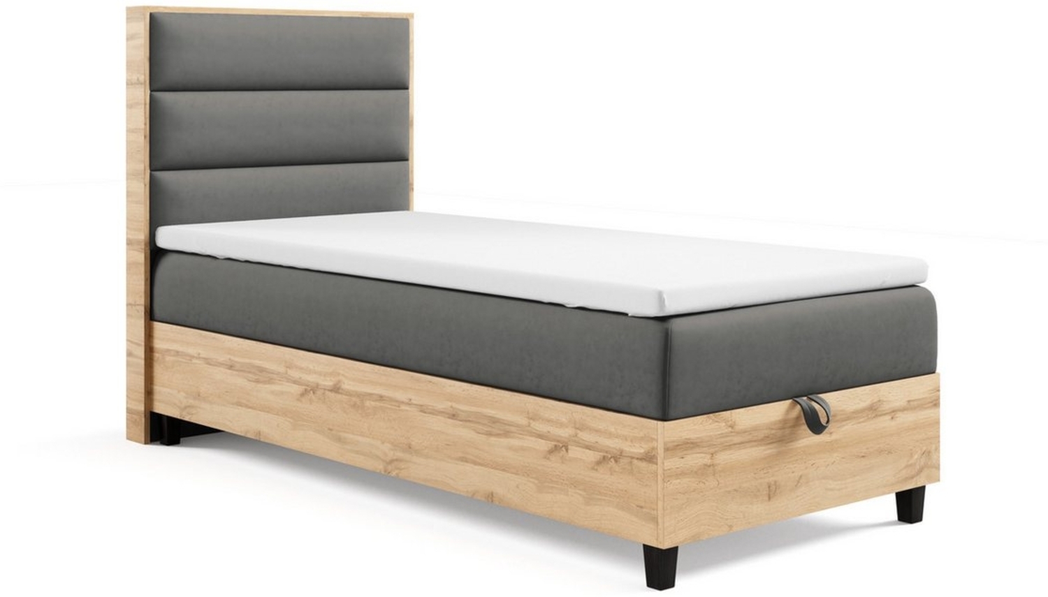 Best for Home Boxspringbett mit Bettkasten Trinity K-1 PLATE SINGLE inkl. 7 cm Topper (70x200 80x200 90x200 100x200 cm), Verschiedene Liefermöglichkeiten, TOP Preis-Leistungs-Verhältnis Bild 1