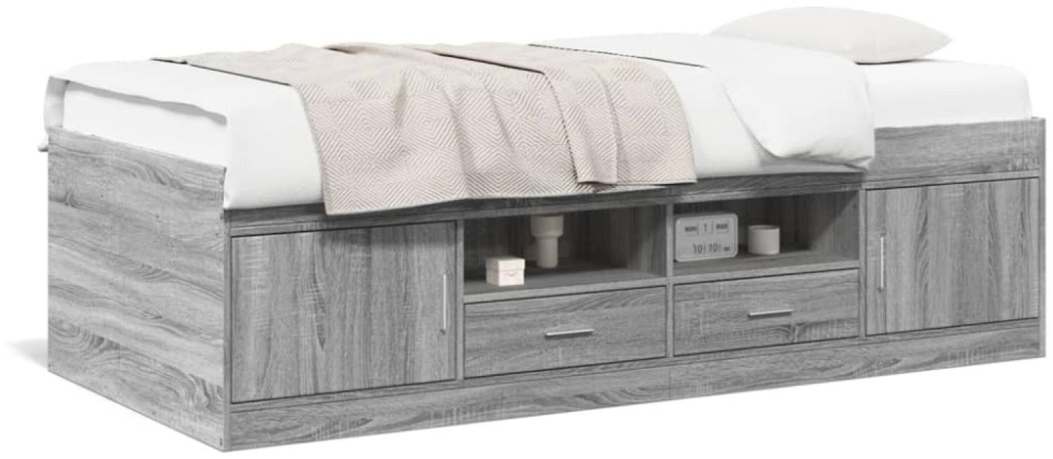 vidaXL Tagesbett mit Schubladen ohne Matratze Grau Sonoma 90x190 cm 3280256 Bild 1