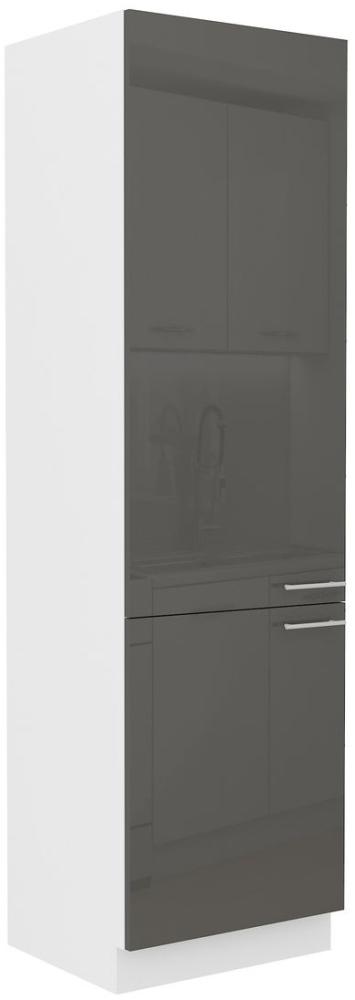 Küchen Hochschrank 60 cm Lara Grau Hochglanz Küchenzeile Küchenblock Küche Bild 1