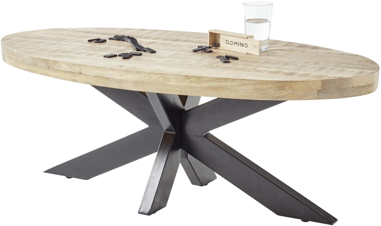 Couchtisch >Mouzaki< in Mangoholz aus Massivholz,Metall - 120x45x60cm (BxHxT) Bild 1