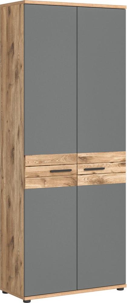 INOSIGN Aktenschrank Riga, Breite 80cm, in Nox Oak Nachbildung und Basalt grau Büroschrank, Büroeinrichtung, Arbeitszimmer, Stauraumschrank Bild 1