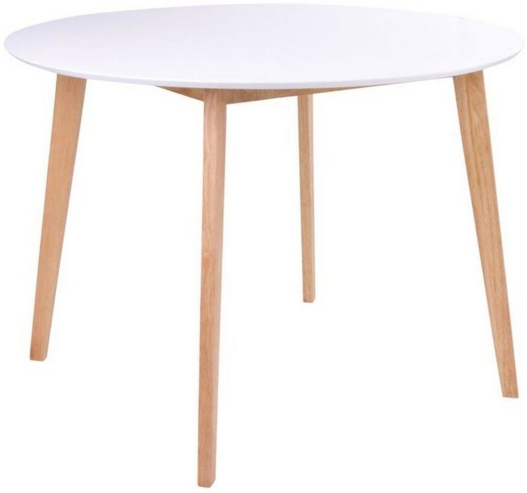 Esstisch 'VOOS' Esszimmertisch Ø105 weiß/natur Bild 1