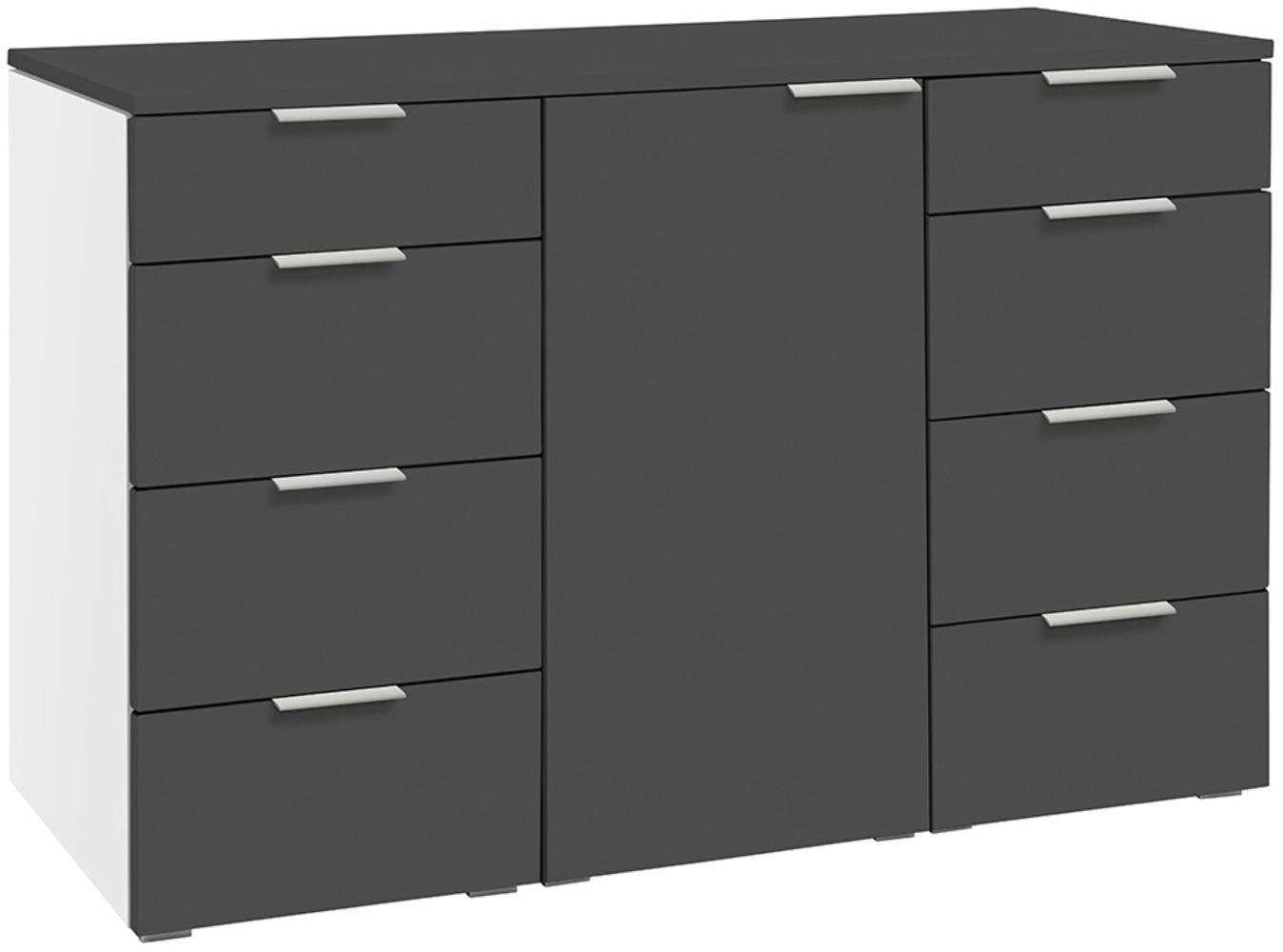 Hasena Kommode Incentro weiss Anthrazit teilmontiert Bild 1
