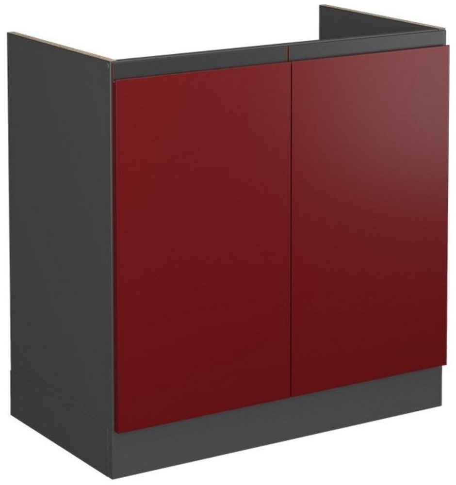 Vicco Spülenunterschrank Küchenschrank Küchenmöbel R-Line J-Shape 80 cm modern (Anthrazit-Rot) Bild 1