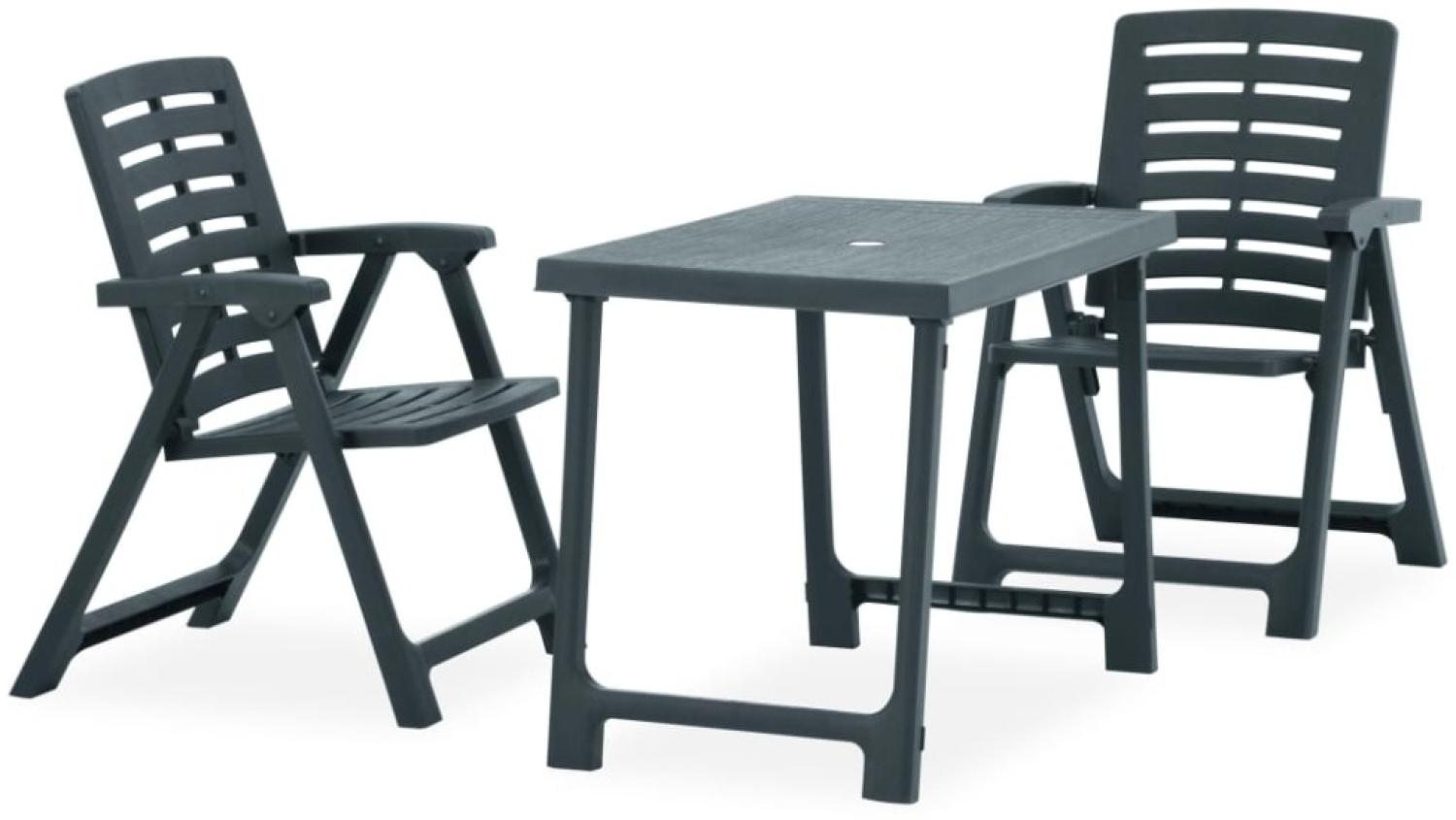 vidaXL 3-tlg. Bistro-Set Klappbar Kunststoff Grün 315834 Bild 1