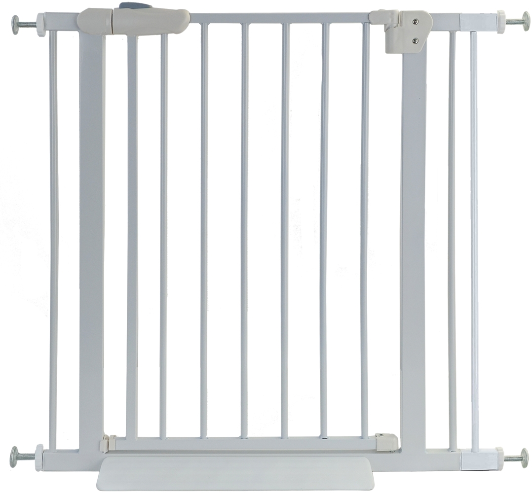 Treppenschutzgitter Absperrgitter weiß ohne Bohren Auto-Close + Rampe 81-92cm Bild 1