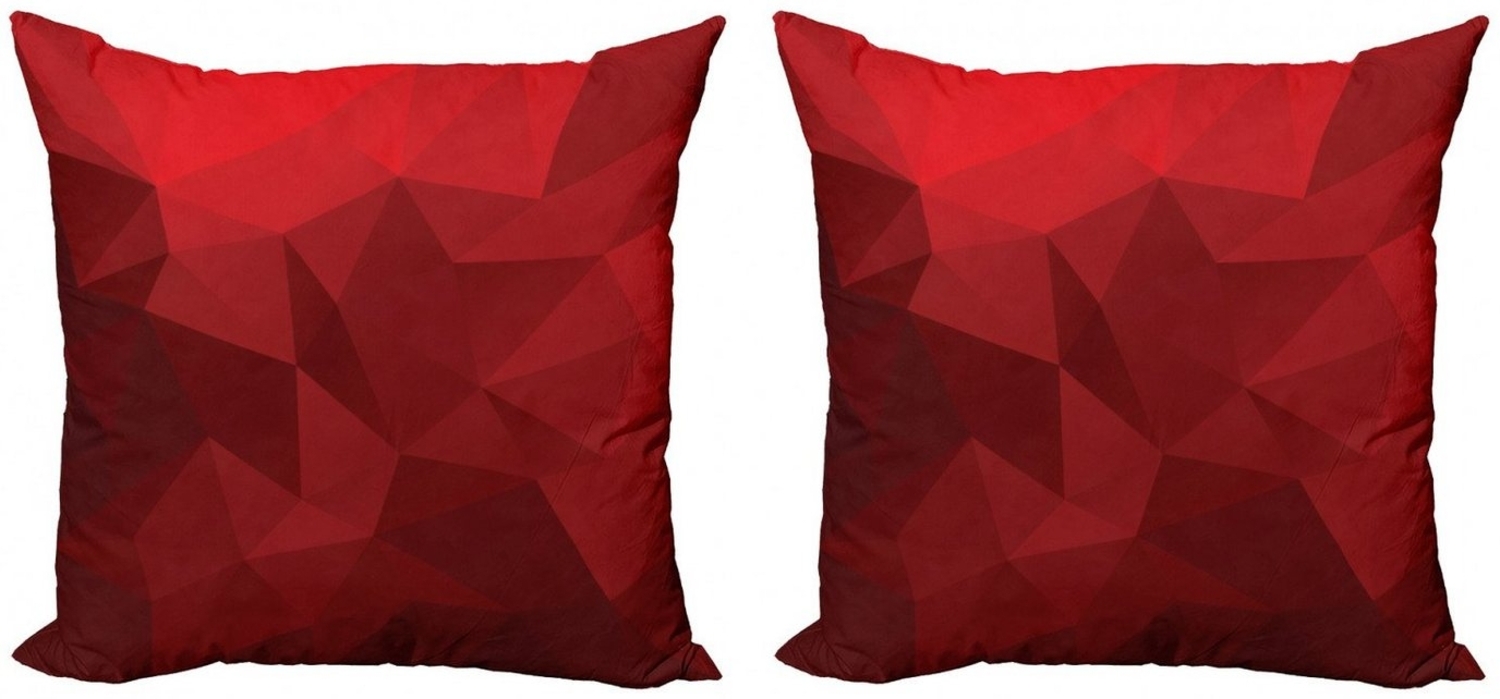 Abakuhaus Kissenbezüge Modern Accent Doppelseitiger Digitaldruck, (2 Stück), rot Triangular Mosaik mit Poly Bild 1