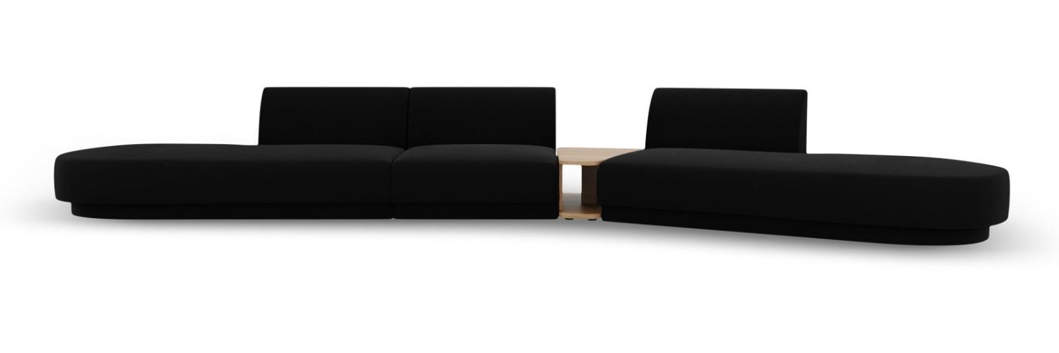 Micadoni Modulares Sofa Miley 5-Sitzer ohne Armlehnen Rechts Samtstoff Schwarz Bild 1