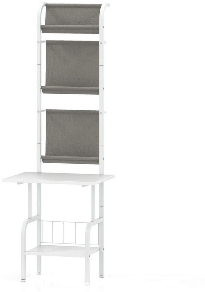 COSTWAY Bücherregal, Plattenspielerständer mit 3 Ausstellungsregaln, Plattenhalter Bild 1