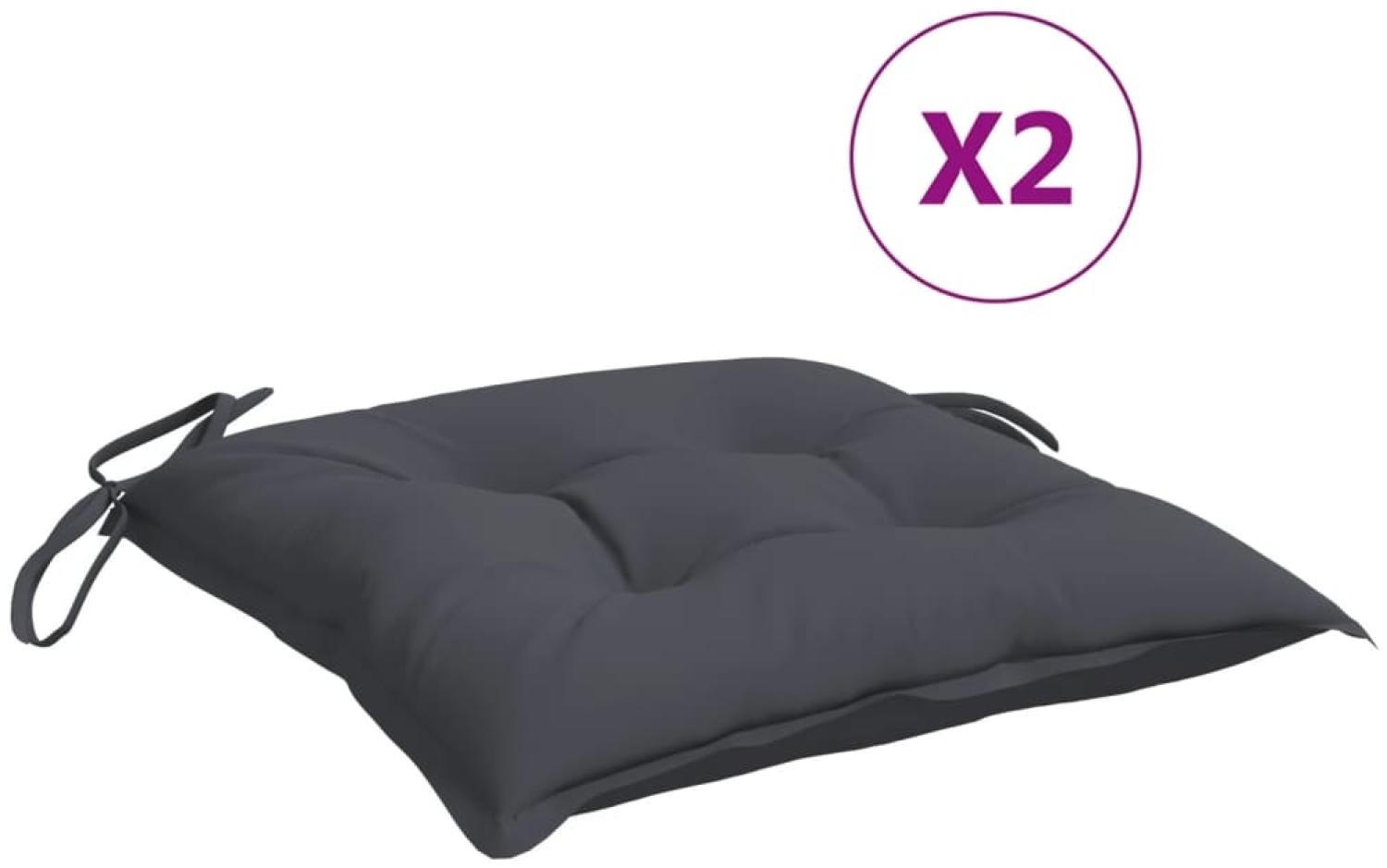 vidaXL Stuhlkissen 2 Stk. Anthrazit 40x40x7 cm Oxford-Gewebe 314860 Bild 1