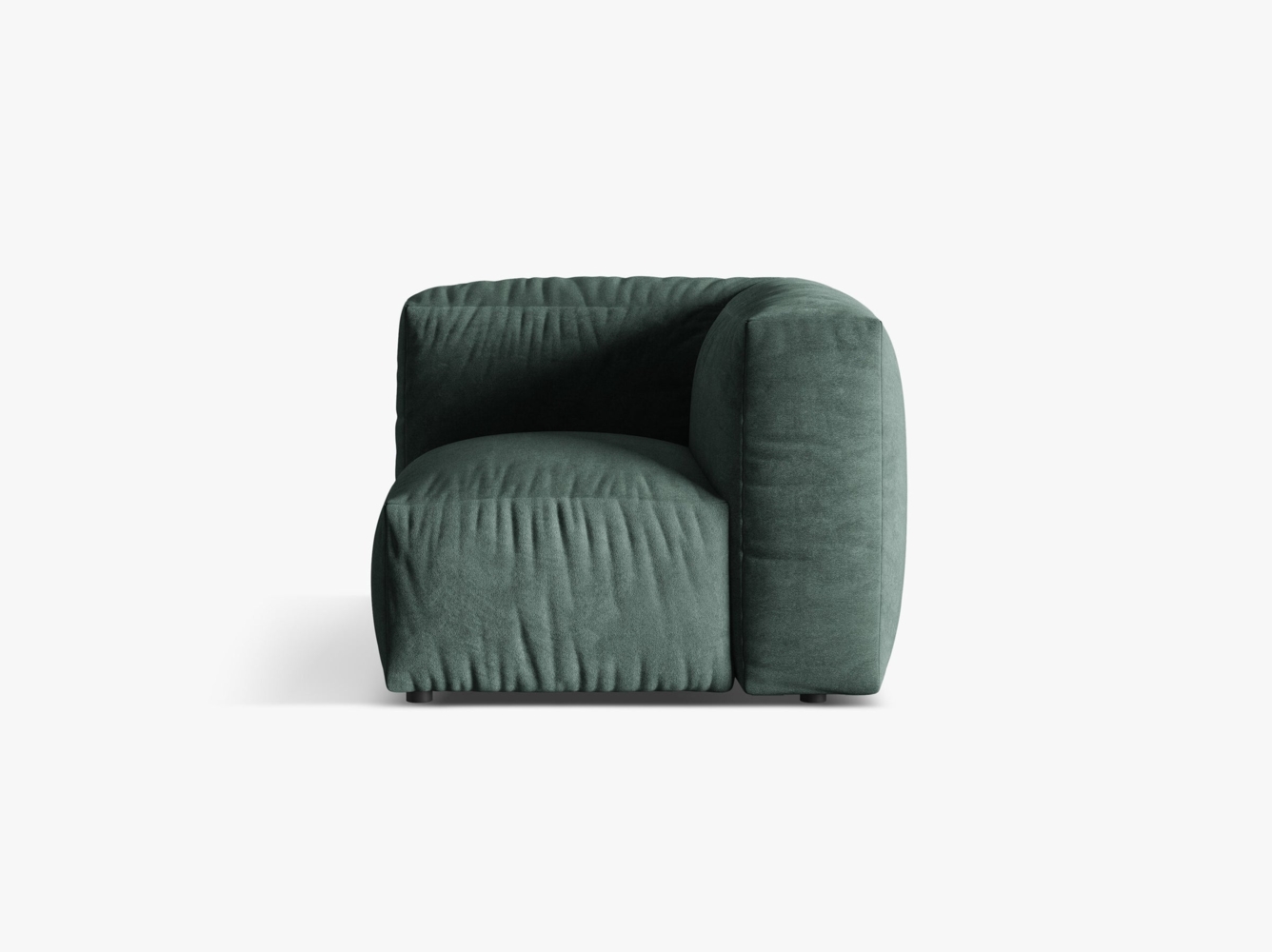 Micadoni Eckmodul Martina 1-Sitzer Klein Samt Petrol Bild 1