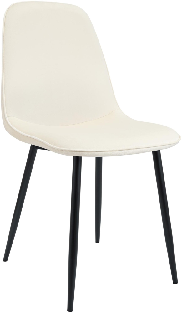 CLP Esszimmerstuhl Maryam gepolstert mit Rückenlehne,creme Samt Bild 1