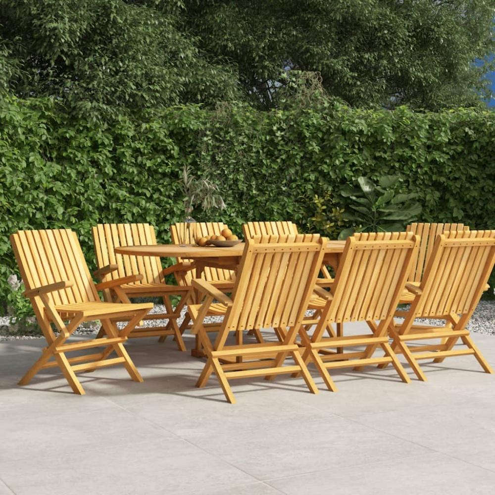 vidaXL Gartenstühle 8 Stk. Klappbar 61x67x90 cm Massivholz Teak 3155057 Bild 1