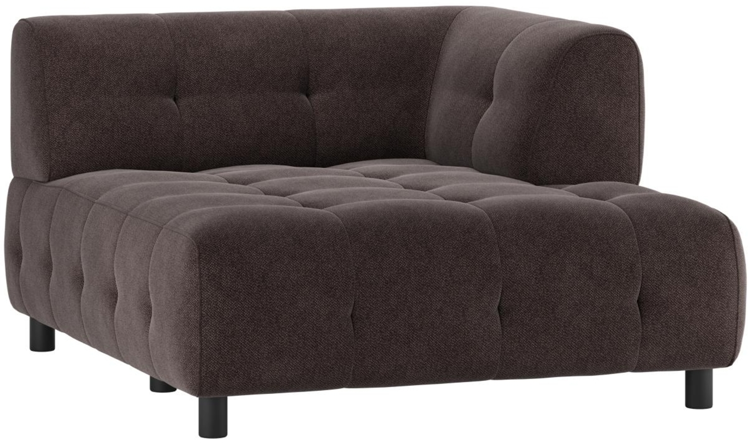 Modulsofa Louis Chaiselongue aus gewebten Stoff Rechts, Braun Bild 1